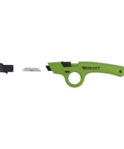 zodat je langer een scherp gereedschap hebt. De mesvergrendeling kan worden geactiveerd met de drukknop en zorgt ervoor dat het mes alleen wordt losgelaten als dat nodig is. Dit maakt het gebruik van het mes nog veiliger en efficiënter. Met zijn keramische mesje van hoge kwaliteit is dit snijmes een onmisbaar stuk gereedschap dat je betrouwbaar helpt bij elke snijtaak. Houd het mes volledig bedekt als je het niet direct gebruikt. Totale lengte mes 15 cm. Kleur kunststof houder groen/zwart.
