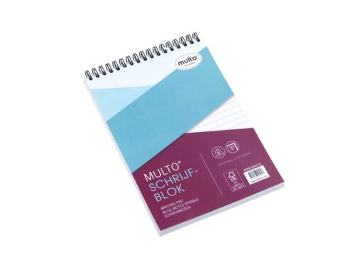 Spiraalblok Multo A5 lijn 80 grams 100 vel kopspiraal