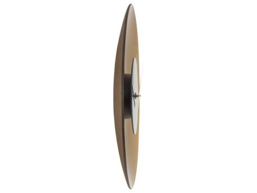 Stille wandklok - 40cm - Mat bruin - Glas - NeXtime "Float"