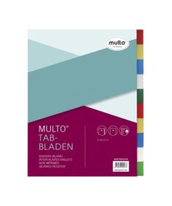 Tabblad Multo A4 23r blanco PP 120 micron 10 delig assorti  kleuren