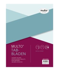 Tabblad Multo A4 23r blanco gerecycled karton 160 grams 5   delig assorti kleuren