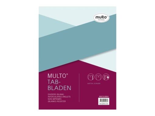 Tabblad Multo A4 23r blanco gerecycled karton 160 grams 5   delig assorti kleuren
