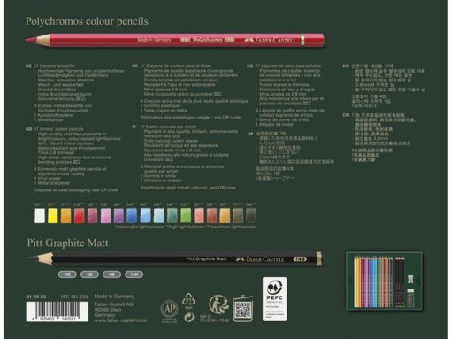 Tekenset Faber-Castell Polychromos en Pitt Grafiet Mat      23-delig
