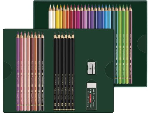 Tekenset Faber-Castell Polychromos en Pitt Grafiet Mat      40-delig