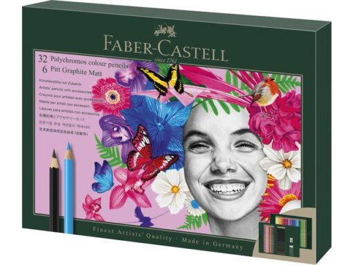 Tekenset Faber-Castell Polychromos en Pitt Grafiet Mat      40-delig