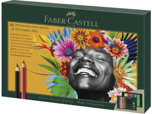Tekenset Faber-Castell Polychromos en Pitt Grafiet Mat      50-delig