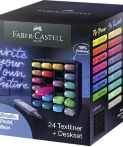Tekstmarkers Faber-Castell Deskset 24 kleuren, 7 neon, 9    pastel en 8 metallic kleuren