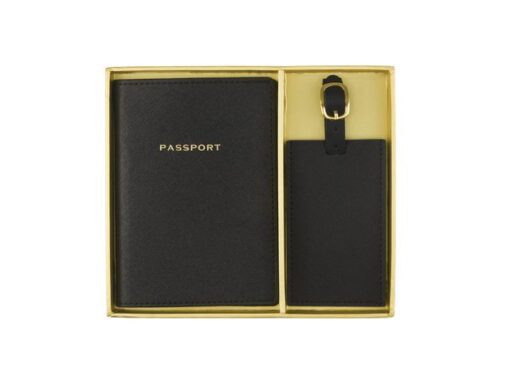 Travel giftset Èccolo Black Crown paspoortmap en bagage     label