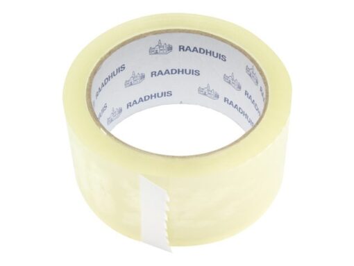 Verpakkingstape Raadhuis PP 48mmx66m transparant high tack  low noise