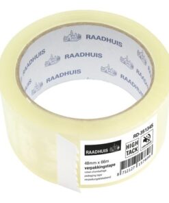 Verpakkingstape Raadhuis PP 48mmx66m transparant high tack  low noise