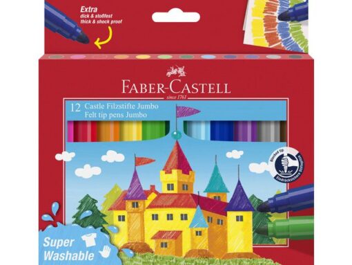 Viltstift Faber-Castell Jumbo 12 stuks super wasbaar karton etui