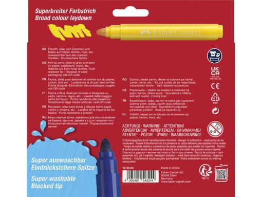 Viltstift Faber-Castell Jumbo 24 stuks super wasbaar karton etui