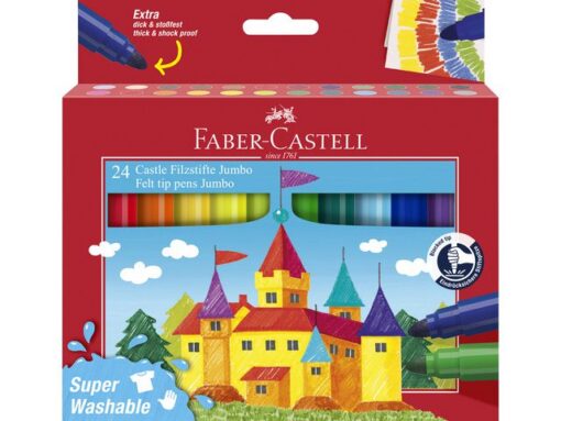 Viltstift Faber-Castell Jumbo 24 stuks super wasbaar karton etui