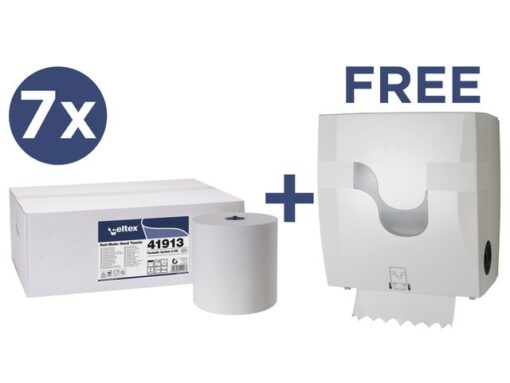 Voordeelbundel Celtex handdoekpapier met gratis Megamini    Formatic dispenser