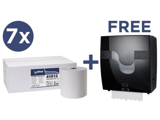 Voordeelbundel Celtex handdoekpapier met gratis Megamini    Formatic dispenser