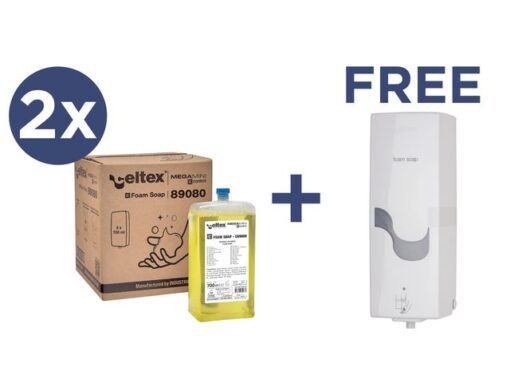 Voordeelbundel Celtex handzeep met gratis zeepdispenser     Megamini E-control