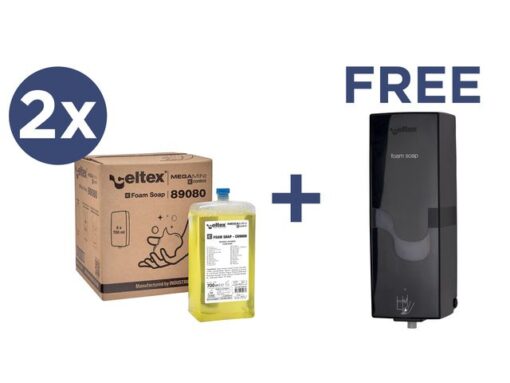 Voordeelbundel Celtex handzeep met gratis zeepdispenser     Megamini E-control
