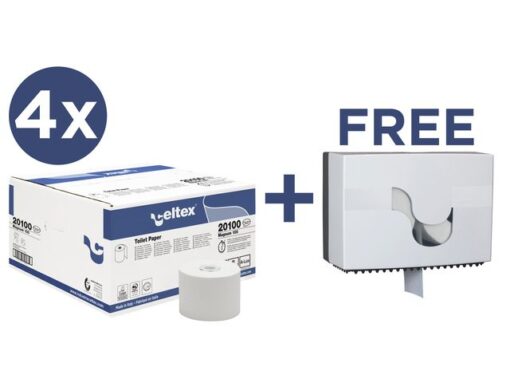 Voordeelbundel Celtex toiletpapier met gratis Megamini Bis  dispenser