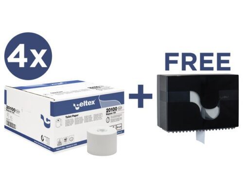 Voordeelbundel Celtex toiletpapier met gratis Megamini Bis  dispenser
