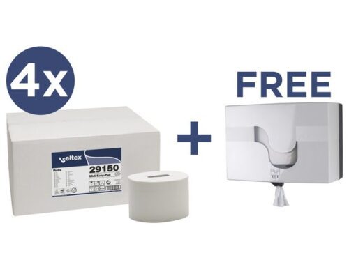 Voordeelbundel Celtex toiletpapier met gratis Megamini      Easy-Pull dispenser
