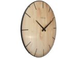 Wandklok Nextime Edge-Wood-Dome dia 35cm kunststof licht    bruin