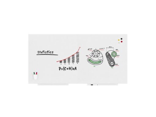 Whiteboard Rocada Skin Pro-Duo 2x module 100x100 cm PE      gecoat wit