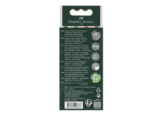 Whiteboardmarkers Faber-Castell set 4 stuks                 zwart,groen,rood,blauw