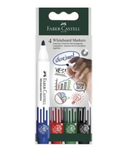 Whiteboardmarkers Faber-Castell set 4 stuks                 zwart,groen,rood,blauw