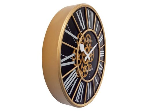 Zwarte Gear Klok - Grote Wandklok - 50cm - Bewegende        tandwielen - "William" - NeXtime