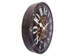 Zwarte Klok - Grote Wandklok - 50cm - Bewegende tandwielen  - "Henry" - NeXtime