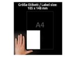 Etiket Avery zelfklevend  105x148mm wit permanent 20 vel 4  etiketten per vel