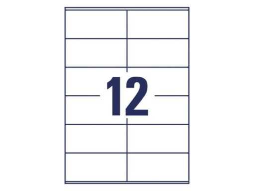 Etiket Avery zelfklevend 105x48mm wit permanent 20 vel 12   etiketten per vel