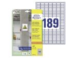 Etiket Avery zelfklevend 25,4x10mm wit permanent 20 vel 189 etiketten per vel