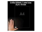 Etiket Avery zelfklevend 25,4x10mm wit permanent 20 vel 189 etiketten per vel