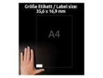 Etiket Avery zelfklevend 35,6x16,9mm wit permanent 20 vel   80 etiketten per vel