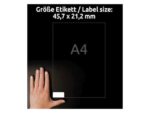 Etiket Avery zelfklevend 45,7x21,2mm wit permanent 20 vel   48 etiketten per vel