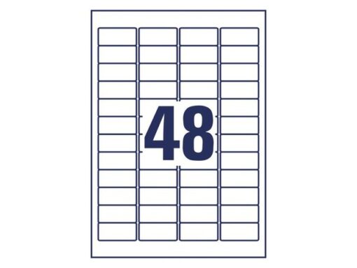 Etiket Avery zelfklevend 45,7x21,2mm wit permanent 20 vel   48 etiketten per vel