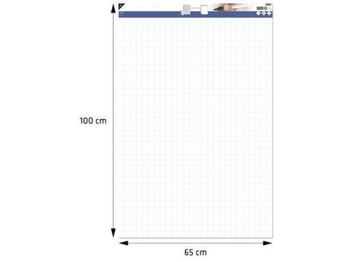 Flipoverpapier Kangaro blanco / ruit 65x100cm micro         perforatie 50 vel opgerold in verzenddoos