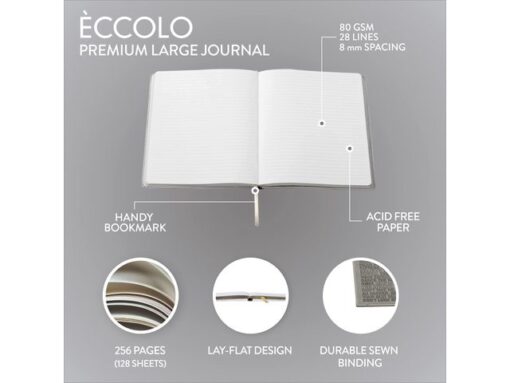 Notitieboek Èccolo Gray Be Bold lijn ca. 20x25cm 80gr.      256pag.