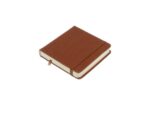Schetsboek Kangaro 12x12cm cognac PU HC 80 vel 140gr        roomwit met elastiek en lint