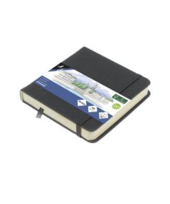 Schetsboek Kangaro 12x12cm cold grey PU HC 80 vel 140gr     roomwit met elastiek en lint