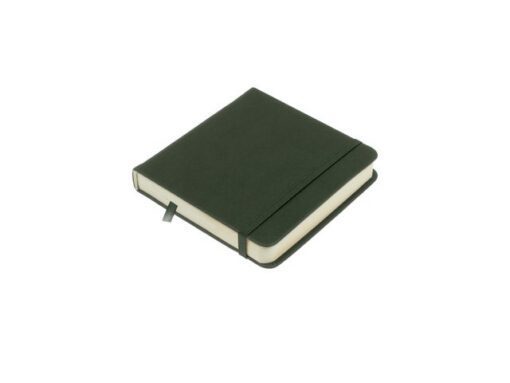 Schetsboek Kangaro 12x12cm forest green PU HC 80 vel 140gr  roomwit met elastiek en lint