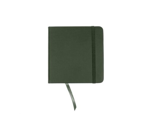 Schetsboek Kangaro 12x12cm forest green PU HC 80 vel 140gr  roomwit met elastiek en lint