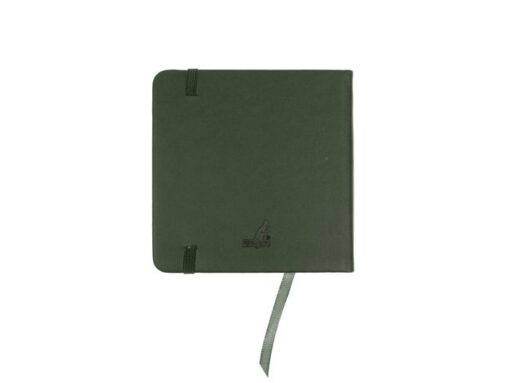 Schetsboek Kangaro 12x12cm forest green PU HC 80 vel 140gr  roomwit met elastiek en lint