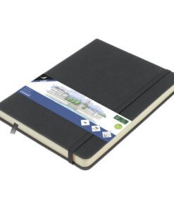 Schetsboek Kangaro A5 cold grey PU HC 80 vel 140gr roomwit  met elastiek en lint