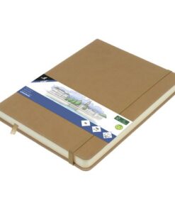 Schetsboek Kangaro A5 taupe PU HC 80 vel 140gr roomwit met  elastiek en lint