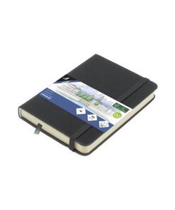 Schetsboek Kangaro A6 cold grey PU HC 80 vel 140gr roomwit  met elastiek en lint