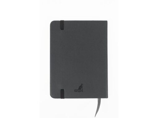 Schetsboek Kangaro A6 cold grey PU HC 80 vel 140gr roomwit  met elastiek en lint