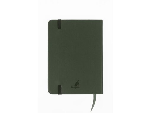 Schetsboek Kangaro A6 forest green PU HC 80 vel 140gr       roomwit met elastiek en lint