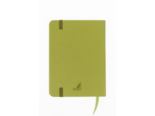 Schetsboek Kangaro A6 lime green PU HC 80 vel 140gr roomwit met elastiek en lint